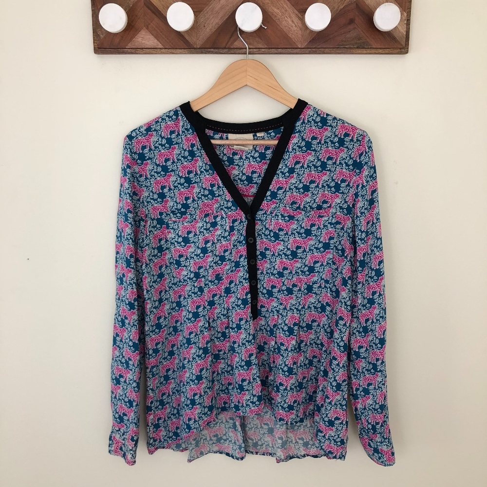 Anthropologie Vanessa Virginia Tiger Tunic Sz 8